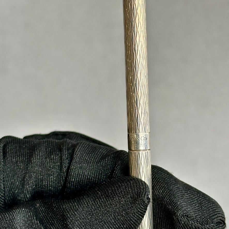 Tiffany & Co. Sterling Silver 925 Twist Ballpoint Pen – Vintage Luxury Office Gift for Father’s Day