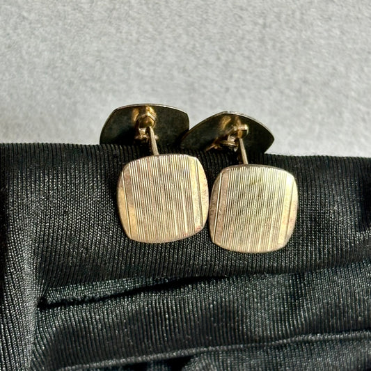 Timeless Elegance: 14KT White Gold Vintage Cufflinks with Rich Patina – The Perfect Father’s Day Gift