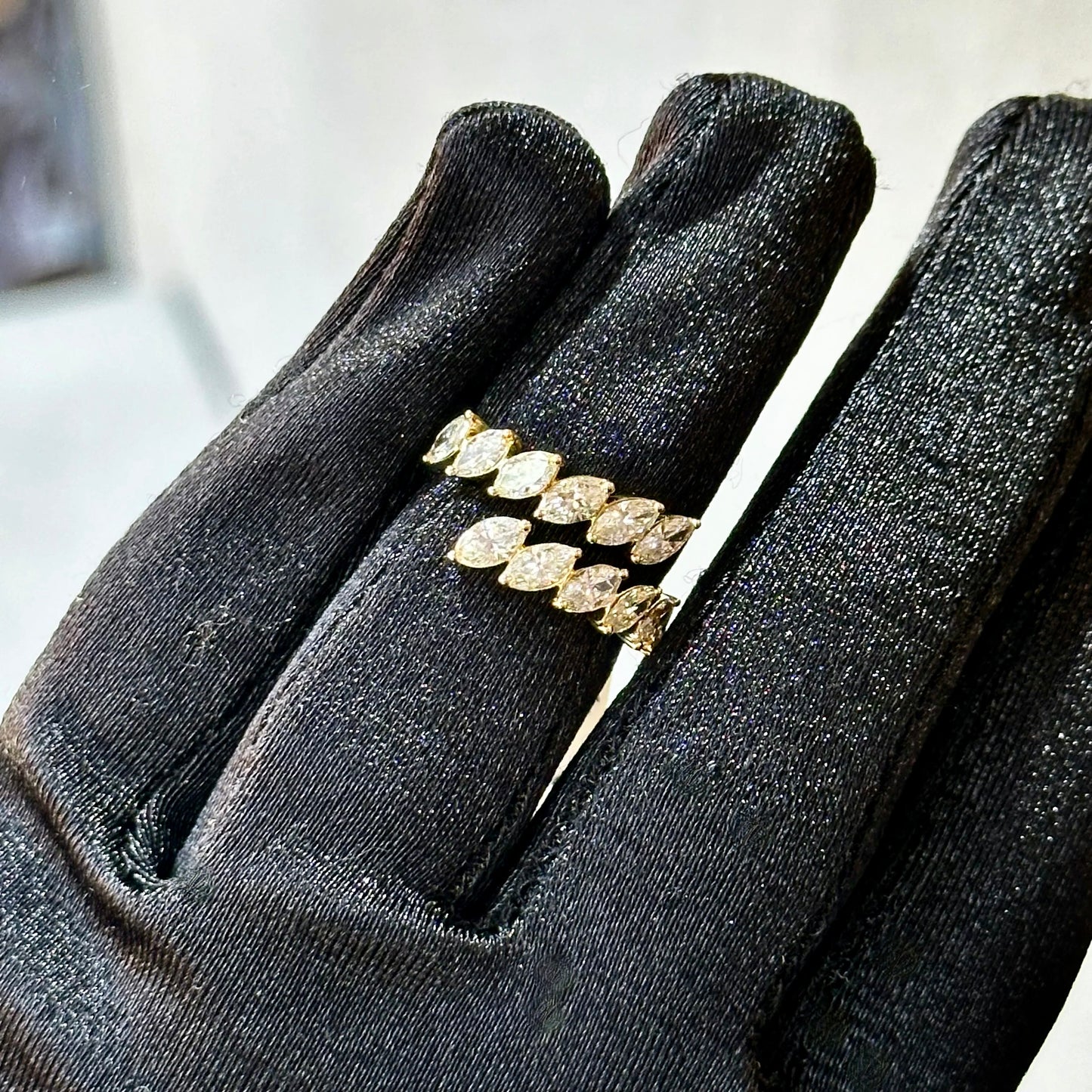 Yellow Gold Marquise Diamond Wrap Ring