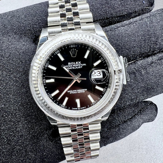 New 126334 Black Index Jubilee Rolex Datejust 41mm Stainless Steel Men's Watch Luxury Timepieces