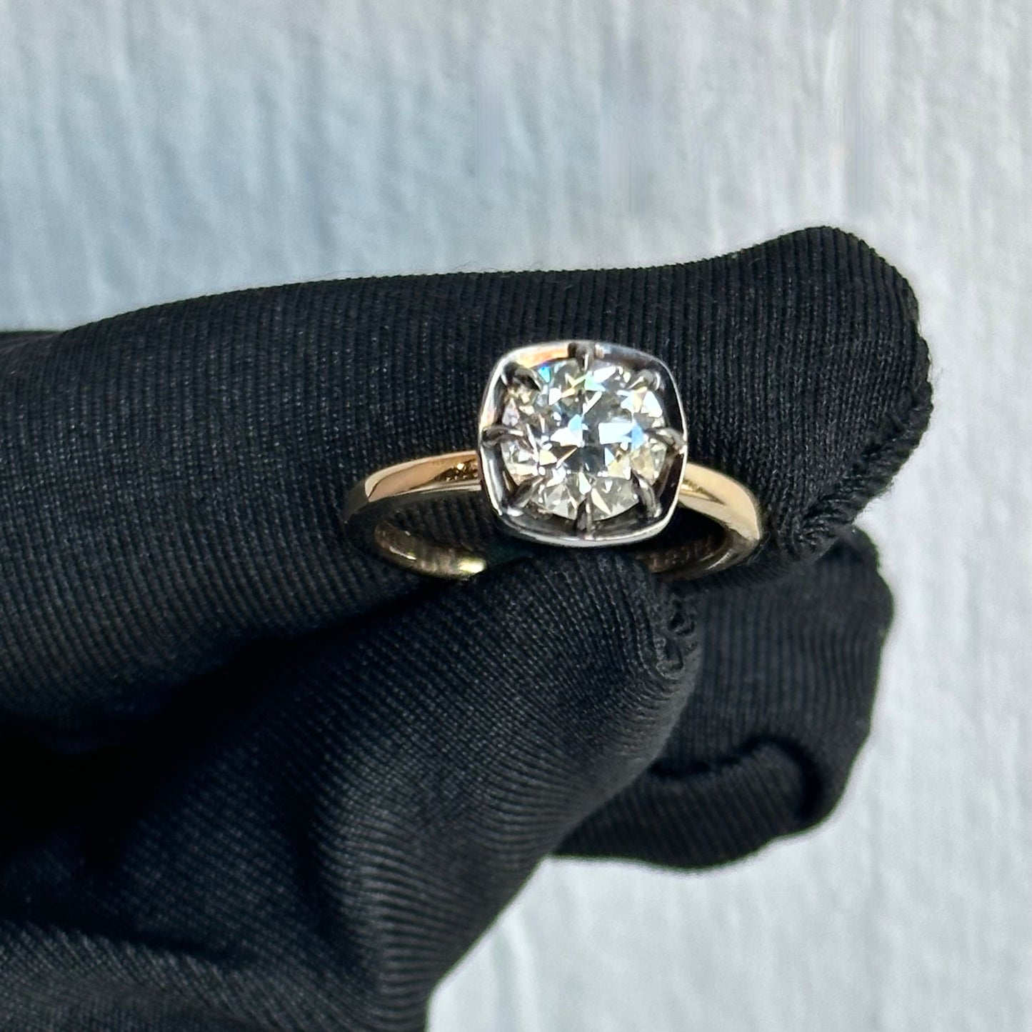 Edwardian-Inspired 1.26ct Old European Cut Diamond Solitaire Engagement Ring in 14kt White Gold Handcrafted with Timeless Elegance and Vintage Charm