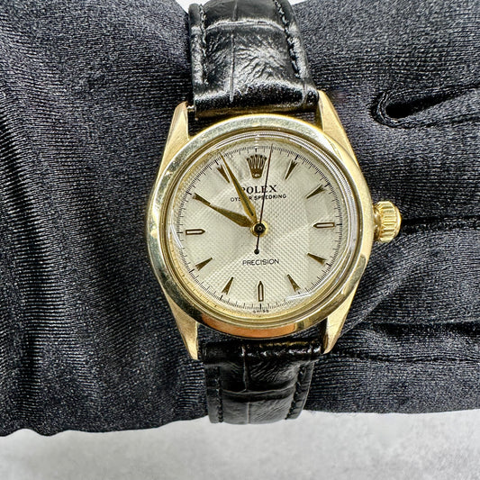 Rolex Stainless Steel Speed King with Rare Original Waffle Dial from 1954