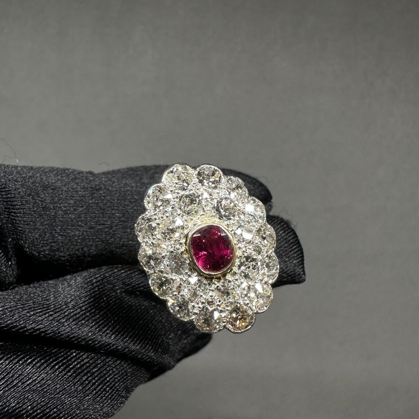 Antique Ruby & Diamonds Cocktail Ring