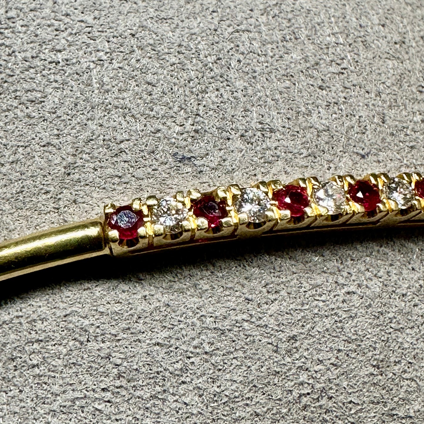 14kt YG Ruby and Diamond Pave Bangle