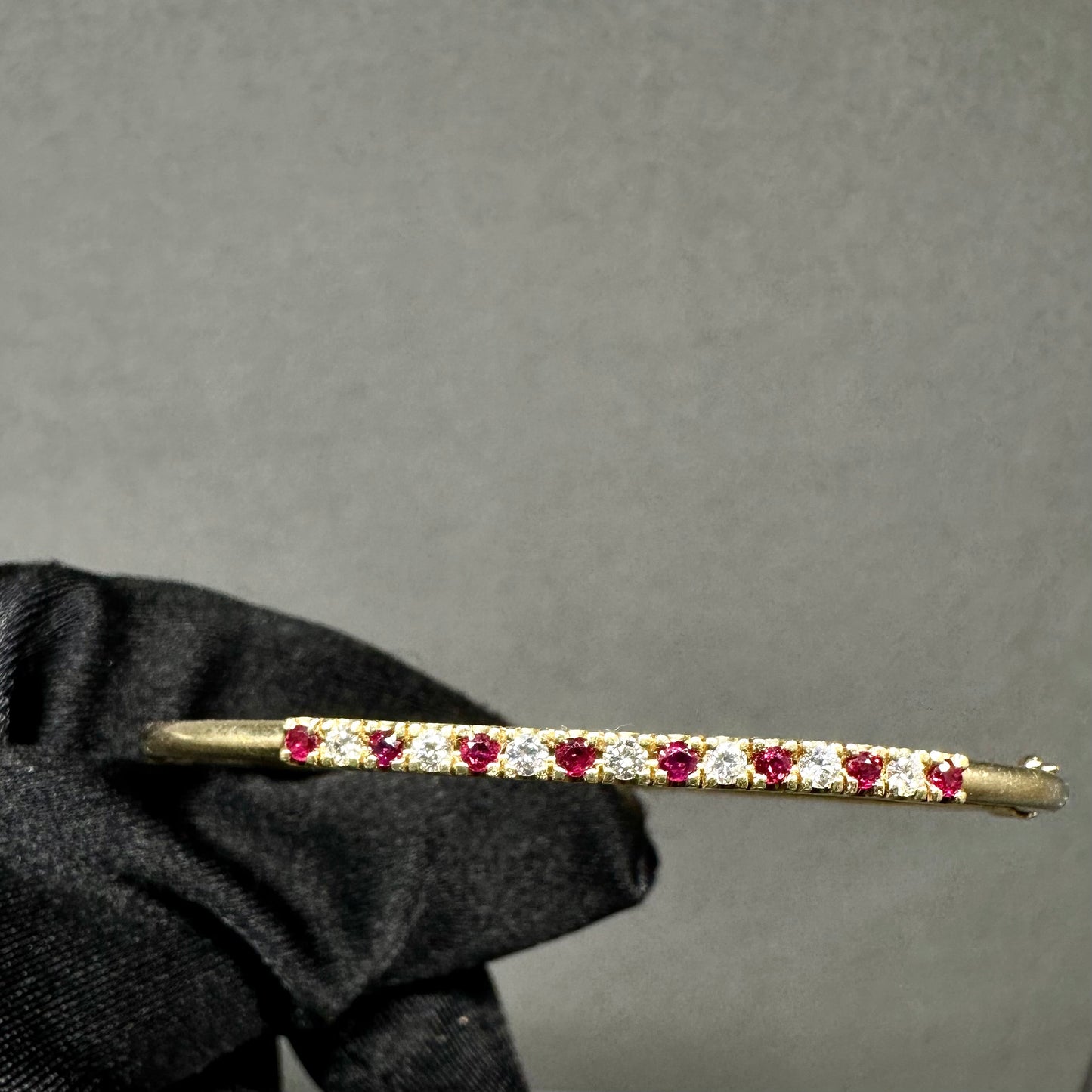 14kt YG Ruby and Diamond Pave Bangle