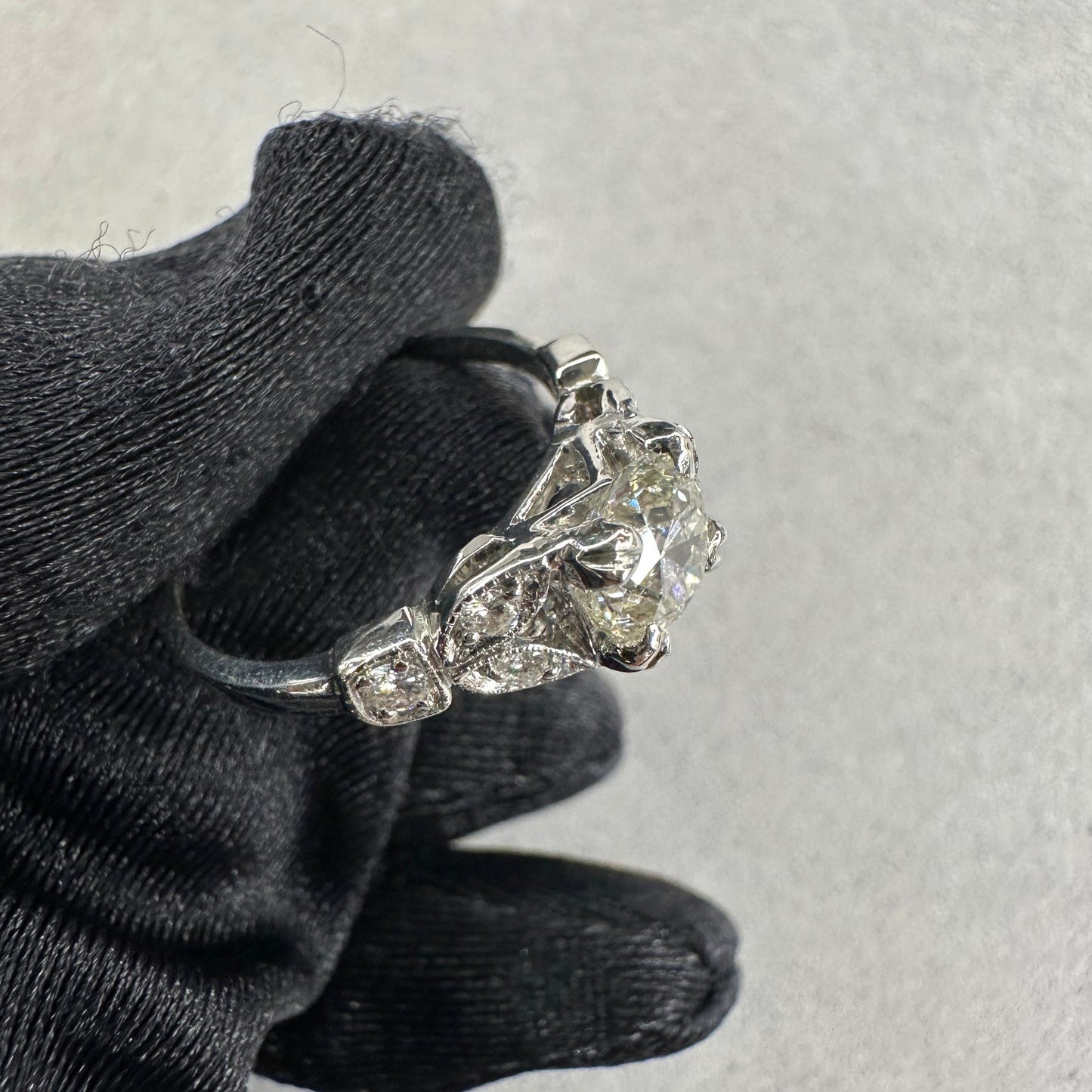 0.89ct Art Deco Platinum Engagement Ring