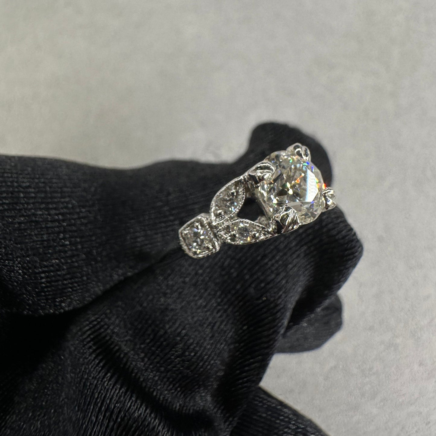 0.89ct Art Deco Platinum Engagement Ring