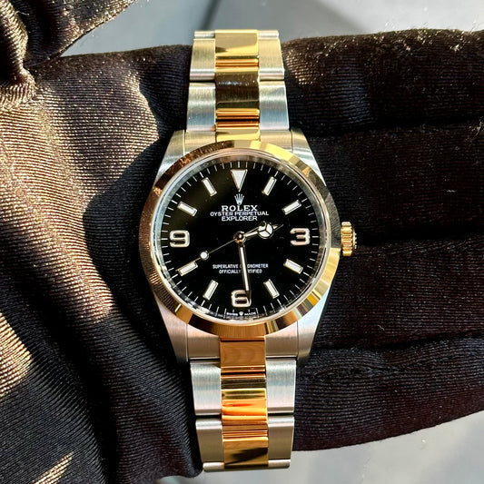 124273 Rolex Explorer 36 Black Arabic Dial