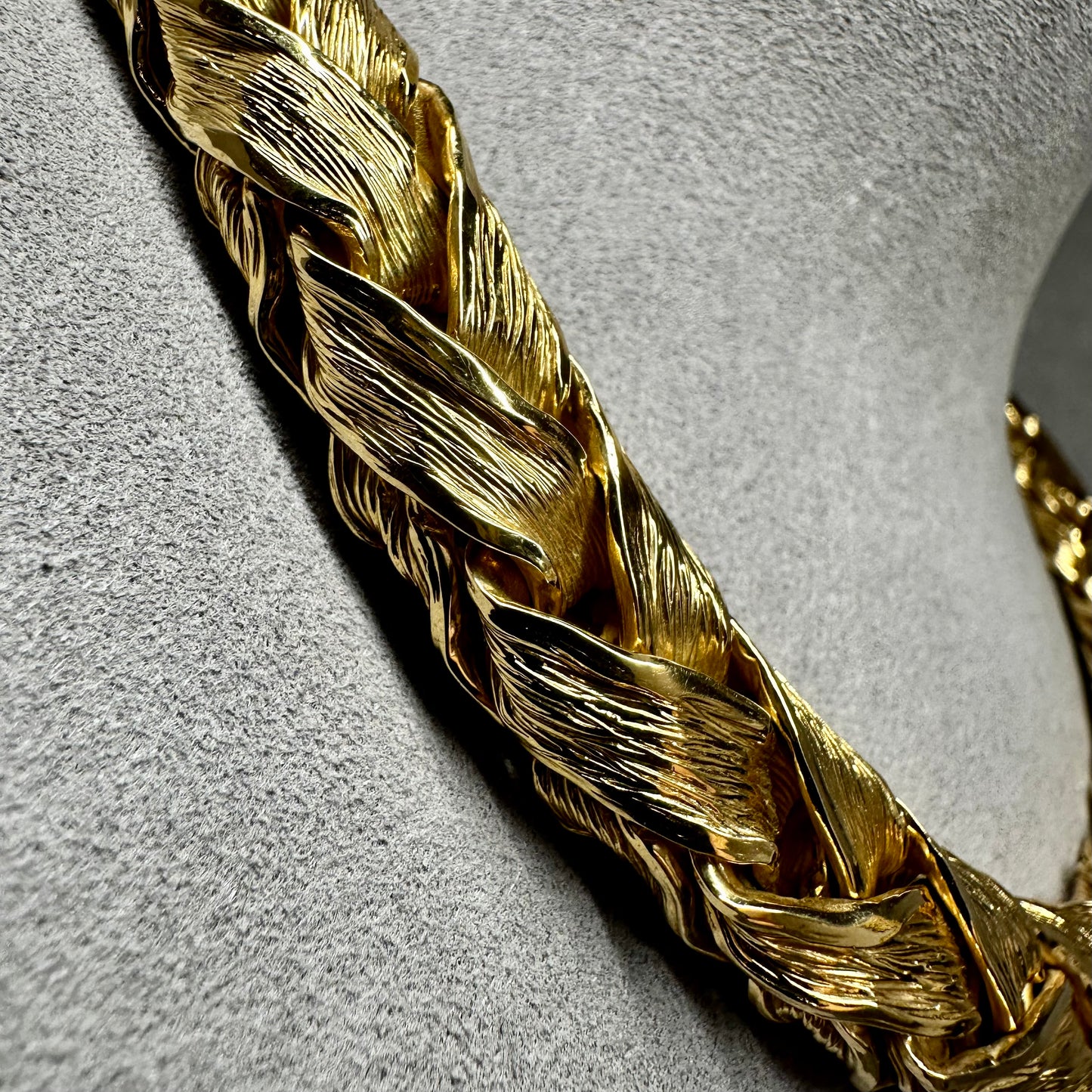 Vintage Tiffany & Co. 18KT Yellow Braided Gold Wheat Necklace