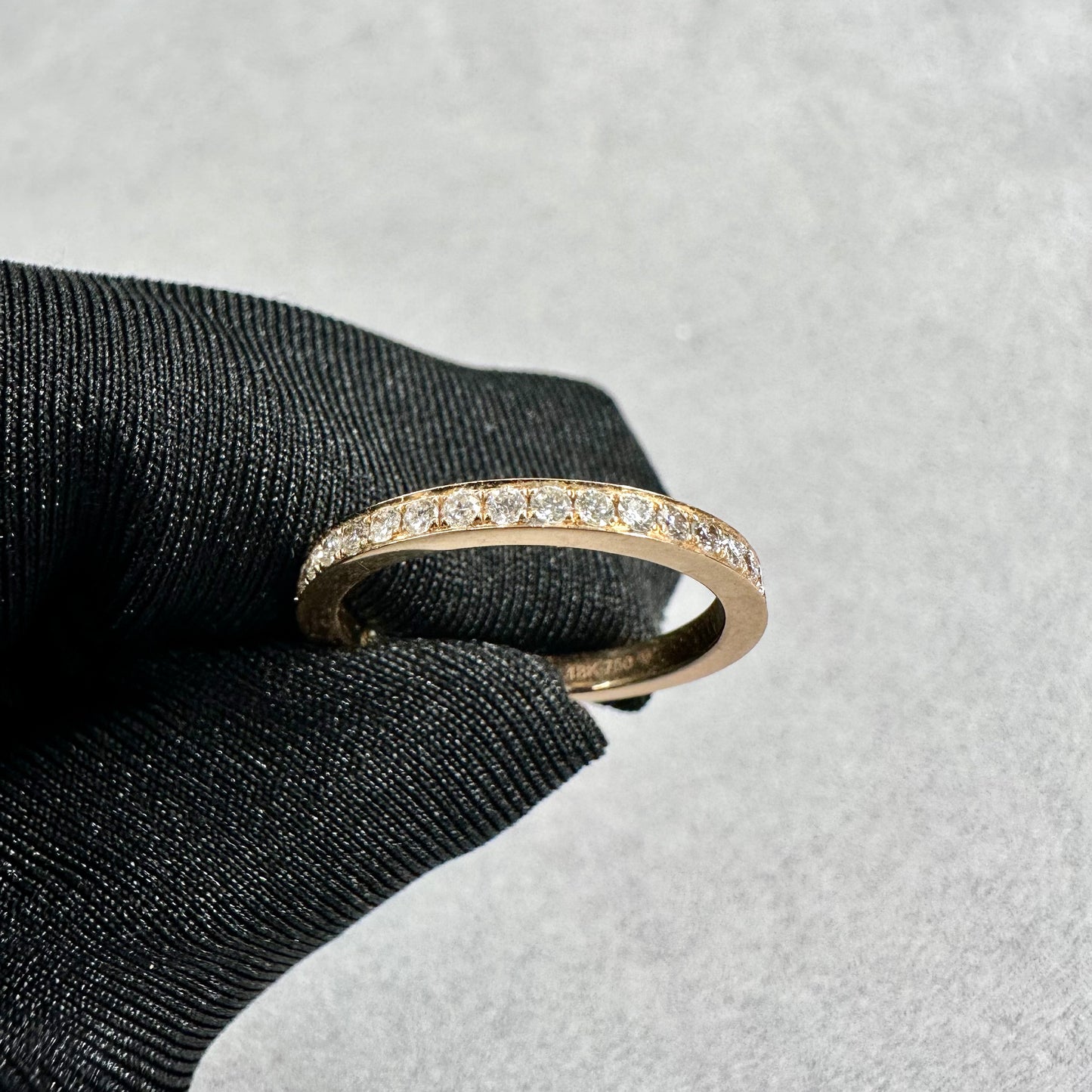 18kt Rose Gold Pave Diamond Eternity Band