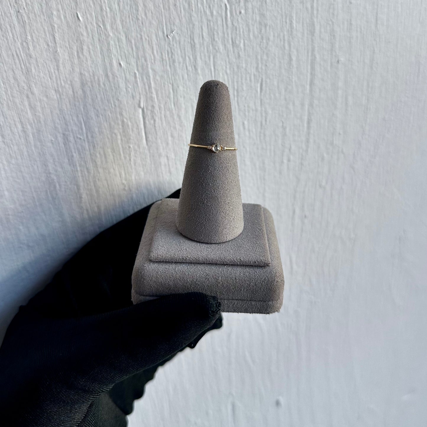 Hexagon Rose Cut Diamond Dainty Ring
