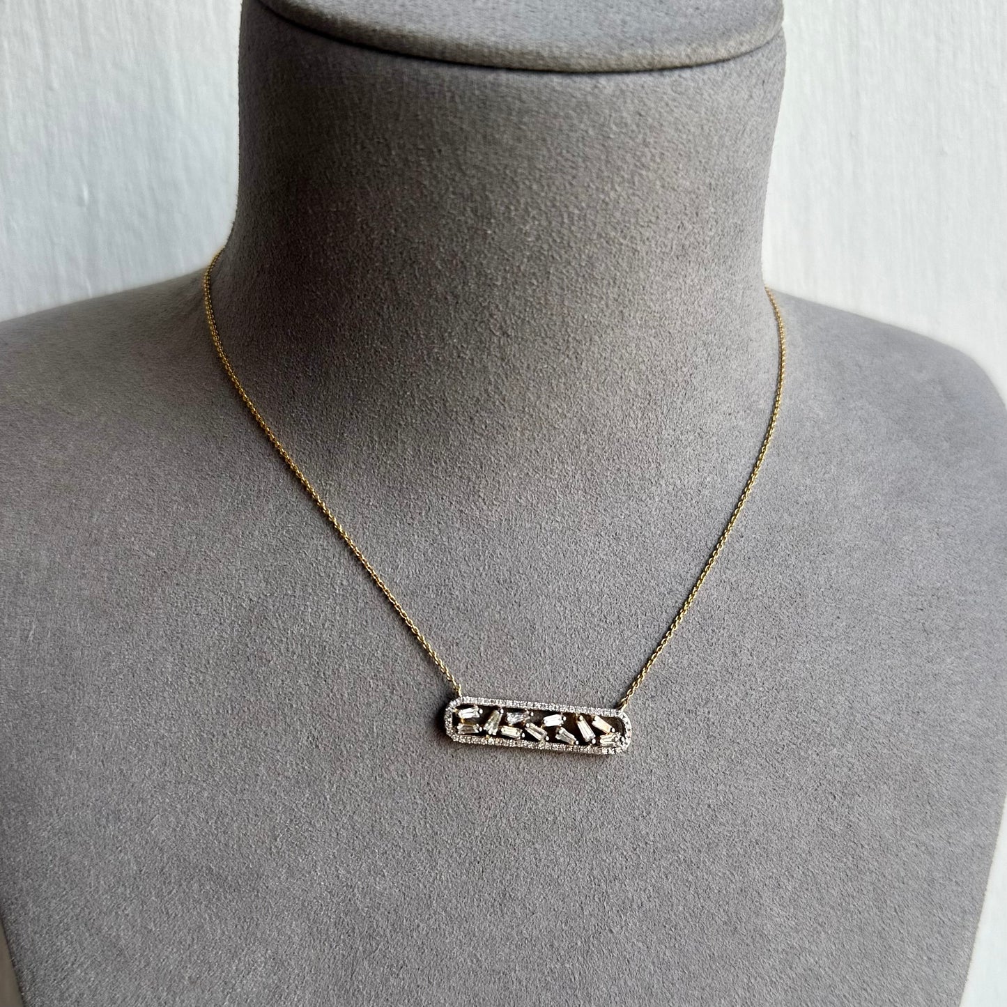 Tapered Baguette Diamond Pendant Necklace