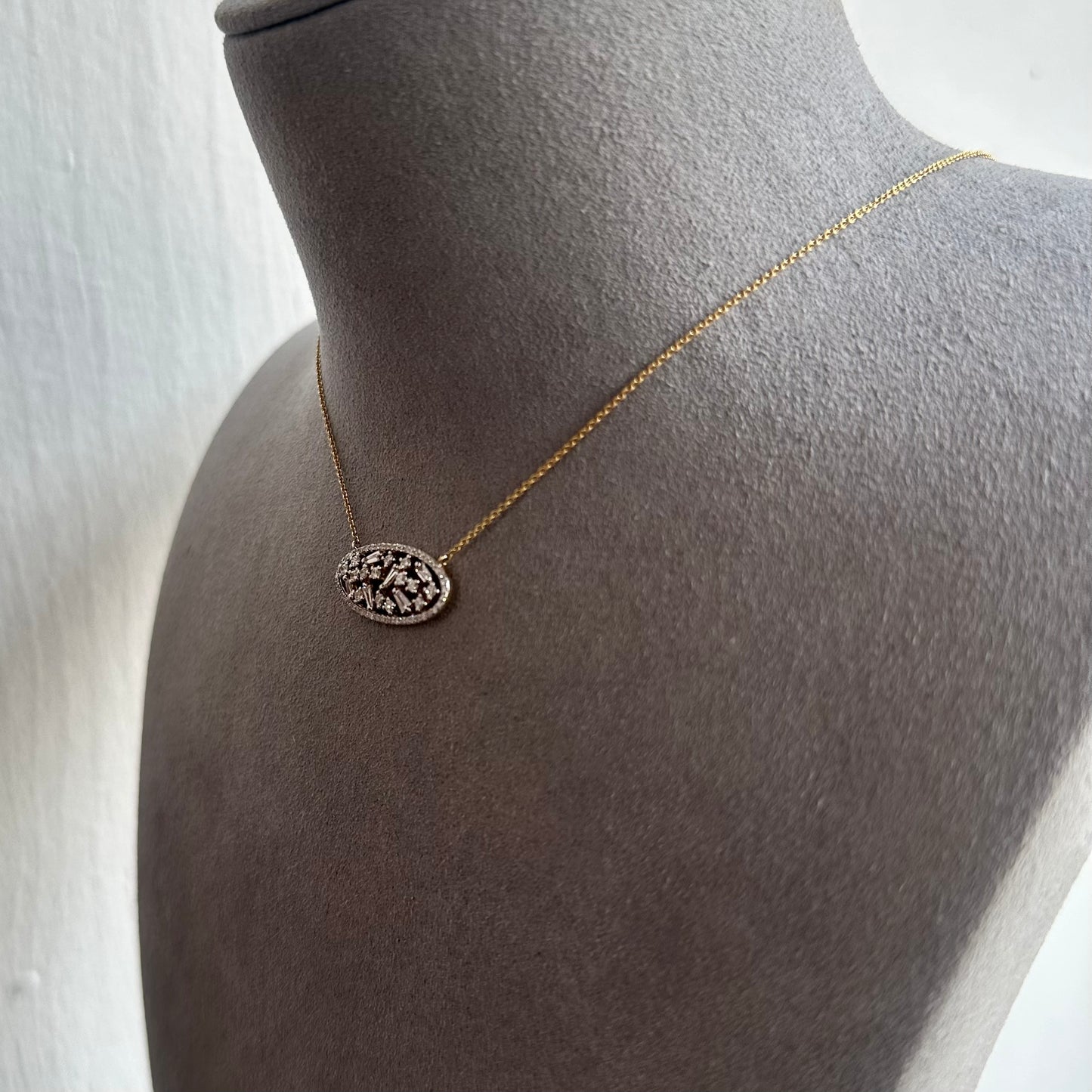 Multi shape Oval Diamond Necklace