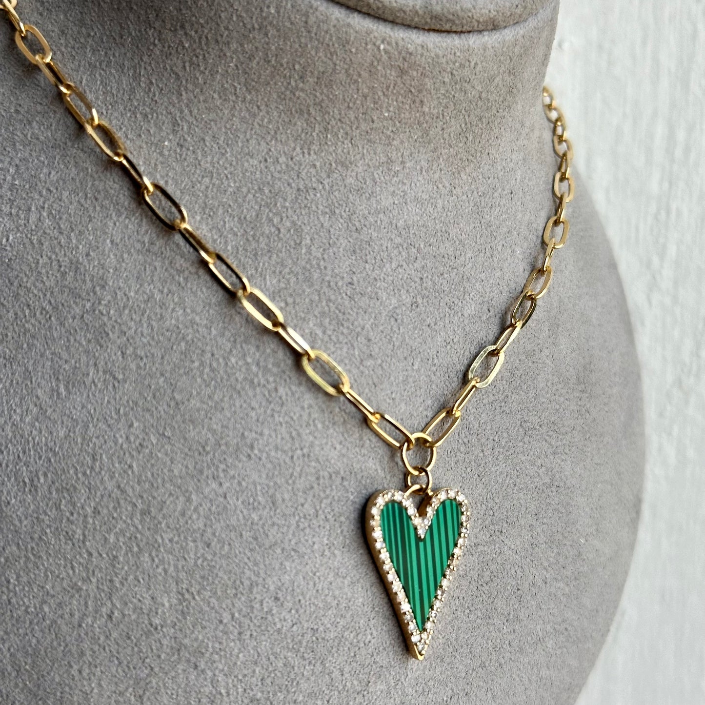 Malachite Heart Necklace