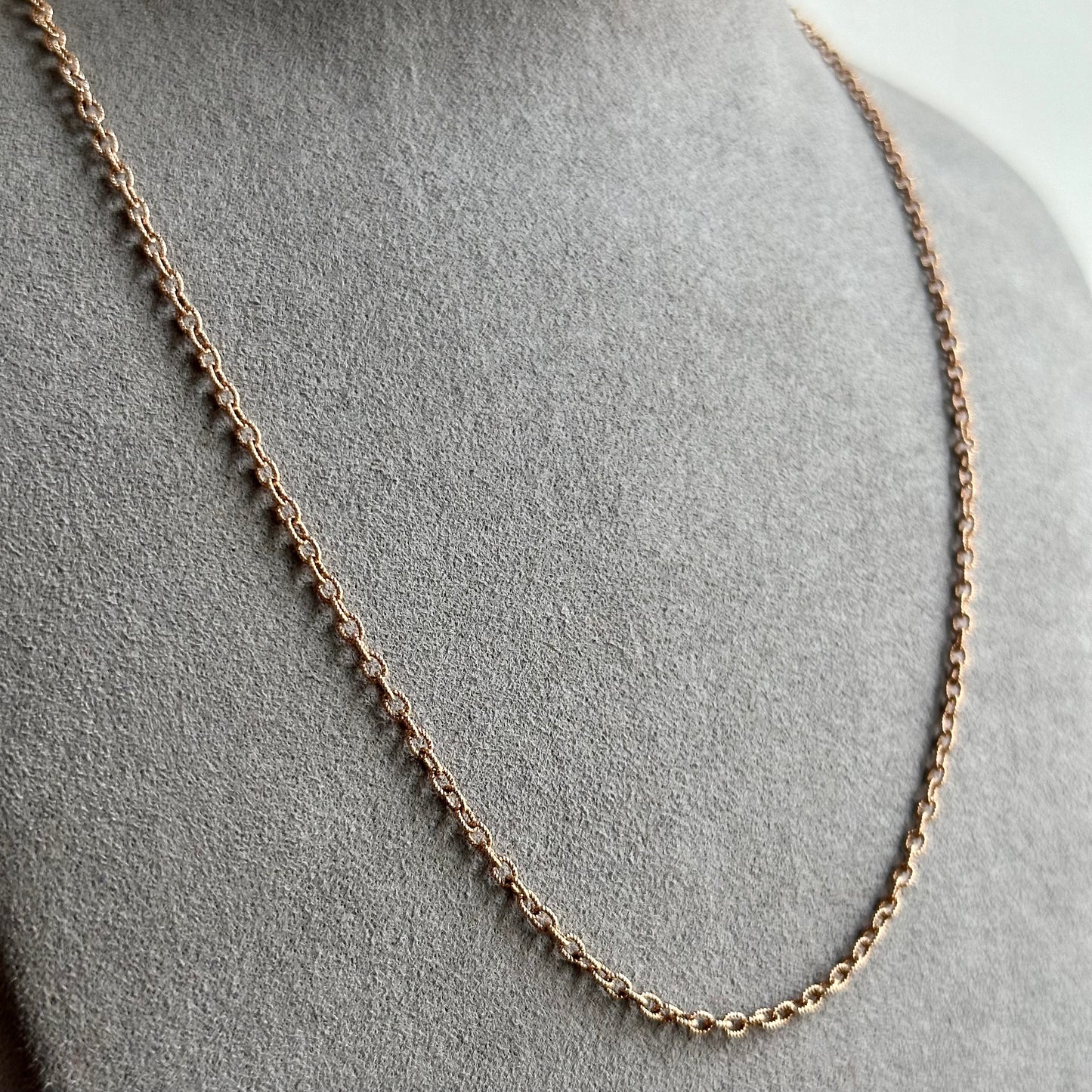 14k Rose Gold Cable Chain 16"