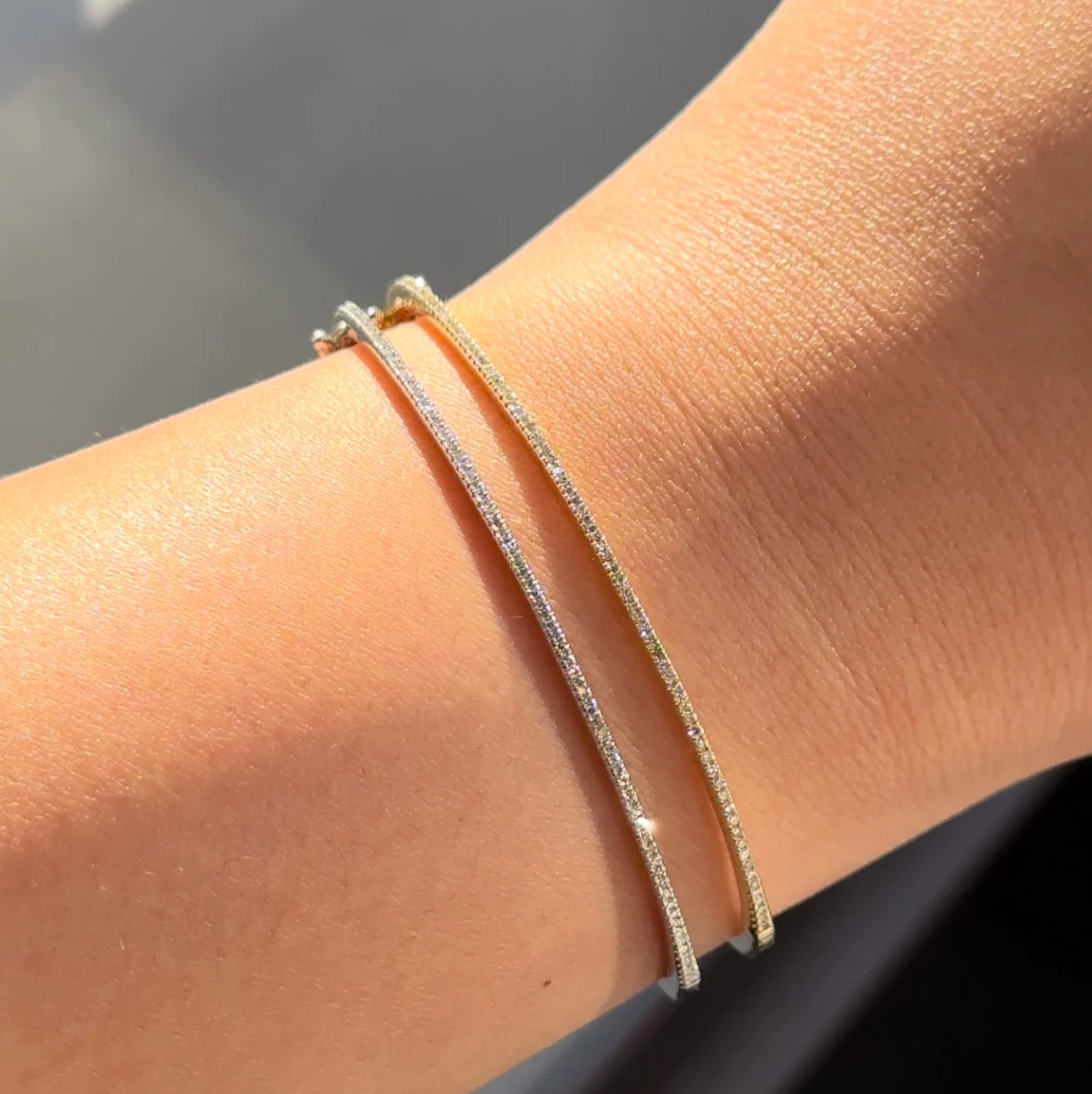 14kt Gold Micro Pave Diamond Bangle