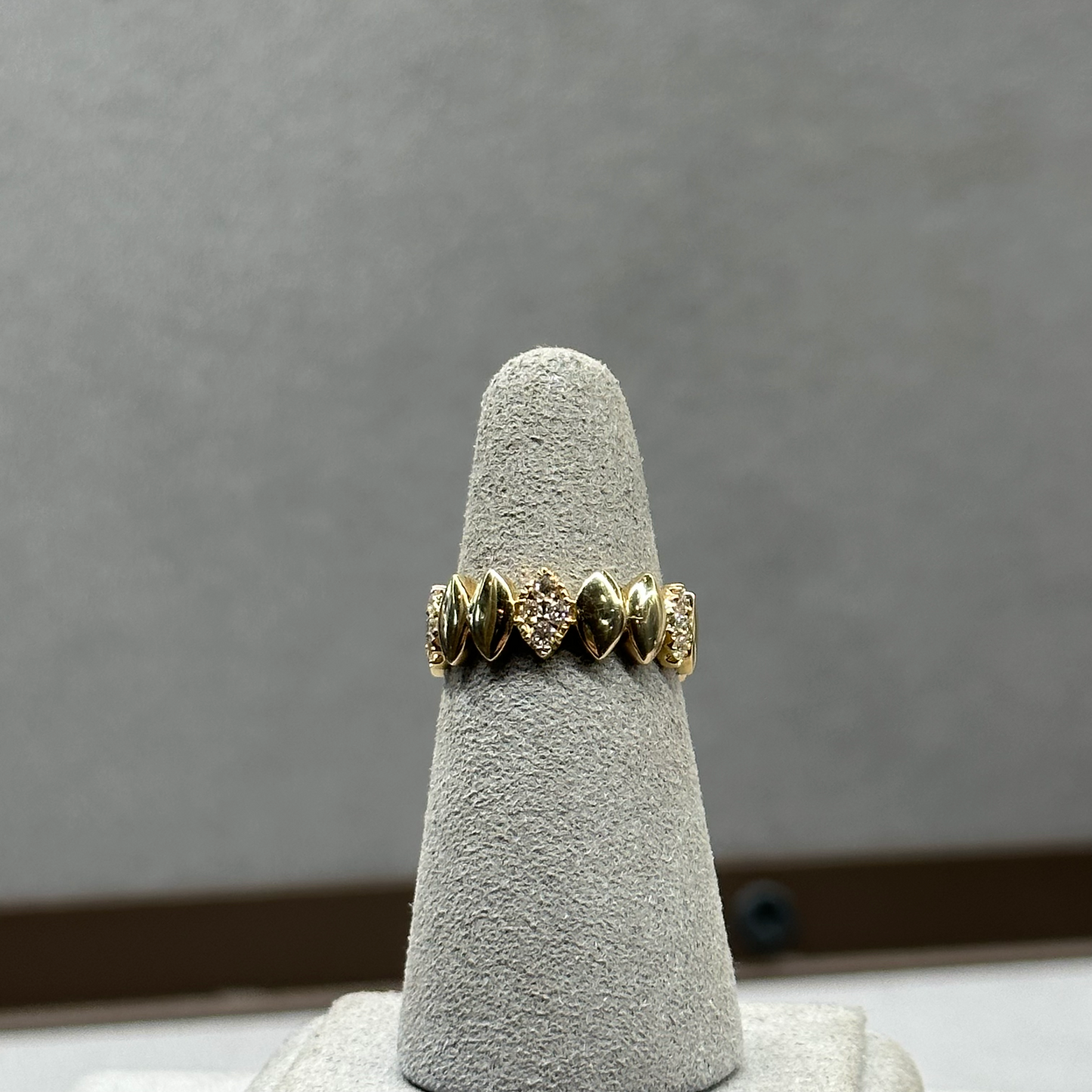 Yellow Gold Vertical Marquise Design Diamond Ring