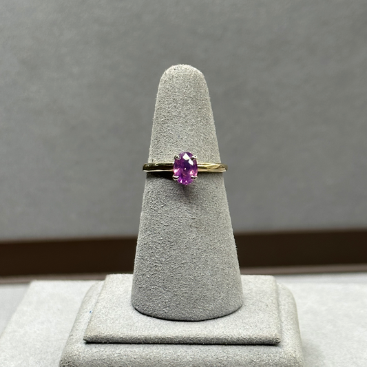 Oval Pink Sapphire Solitaire Ring