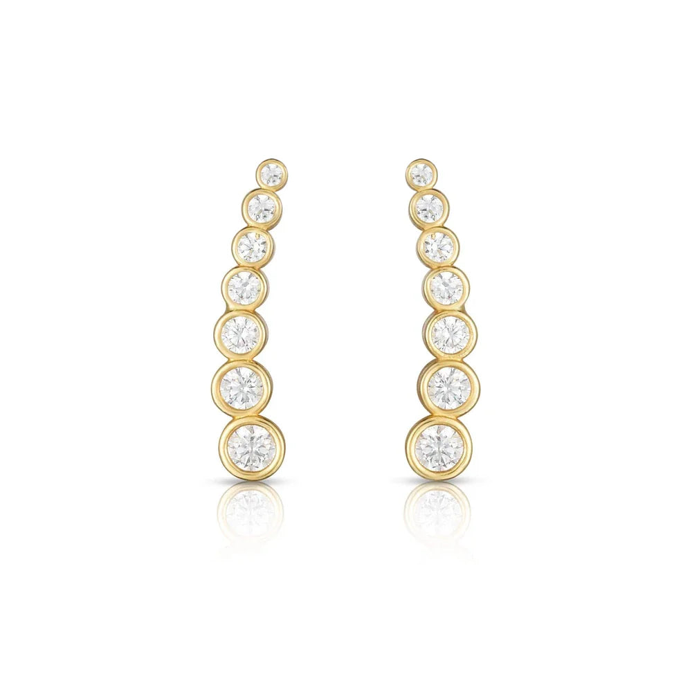 Yellow Gold Bezel Ear Climber