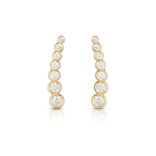 Yellow Gold Bezel Ear Climber