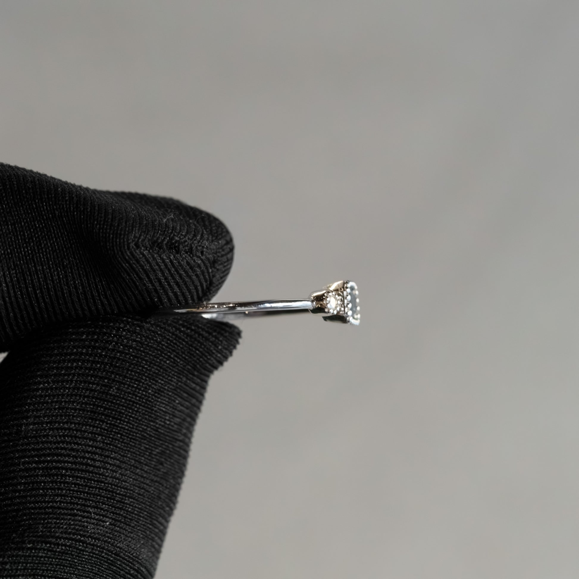 14K White Gold Sapphire and Diamond Ring – Baguette Cut with Milgrain Bezel Setting (Size 6.5)