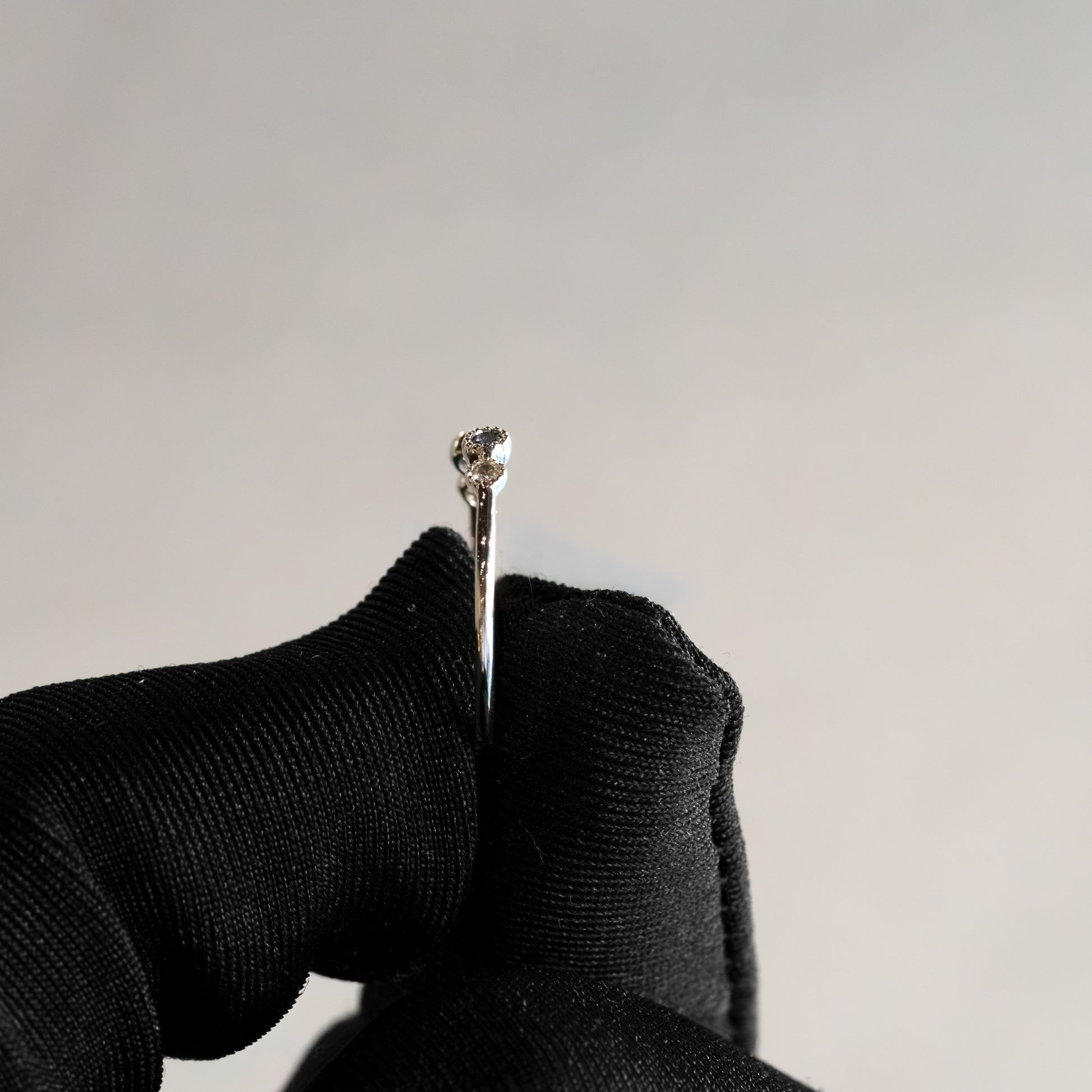 14kt White Gold Open Sapphire & Diamond Stacker