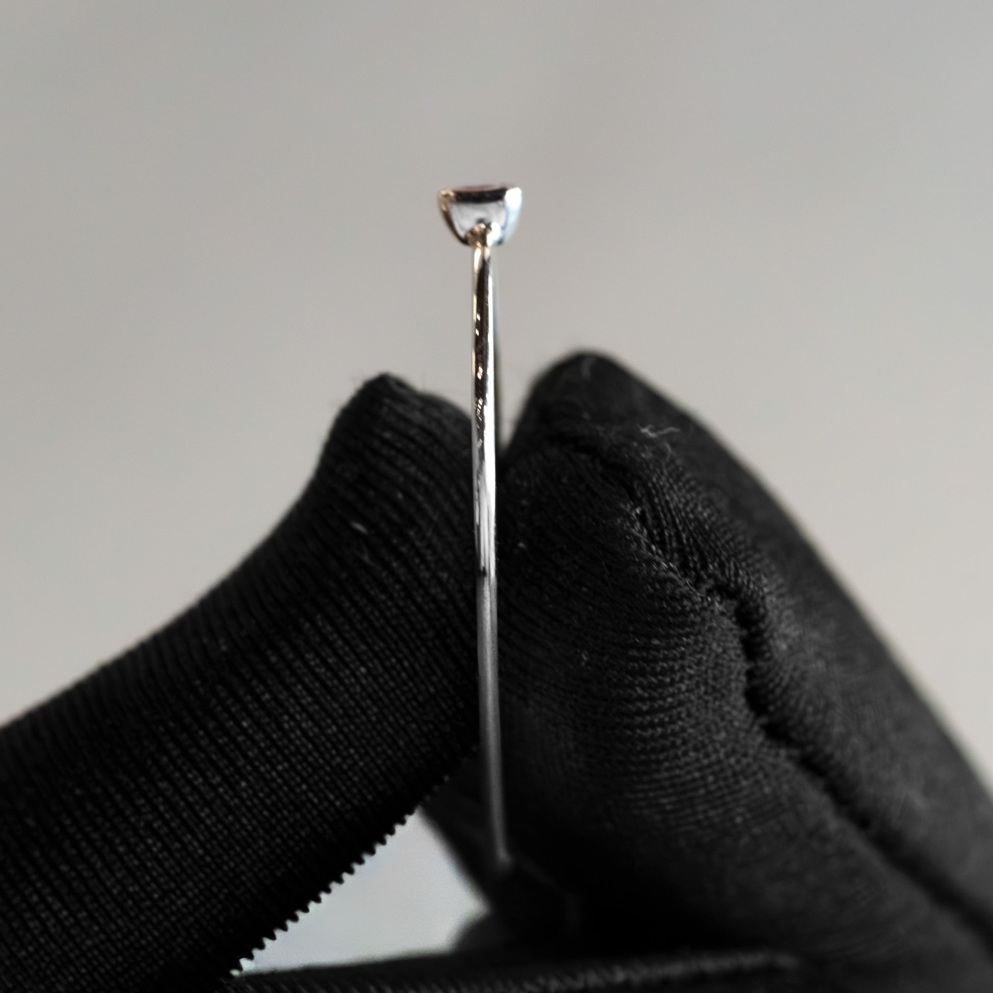 14kt White Gold Baguette Blue Sapphire Bezel-Set Stacking Ring