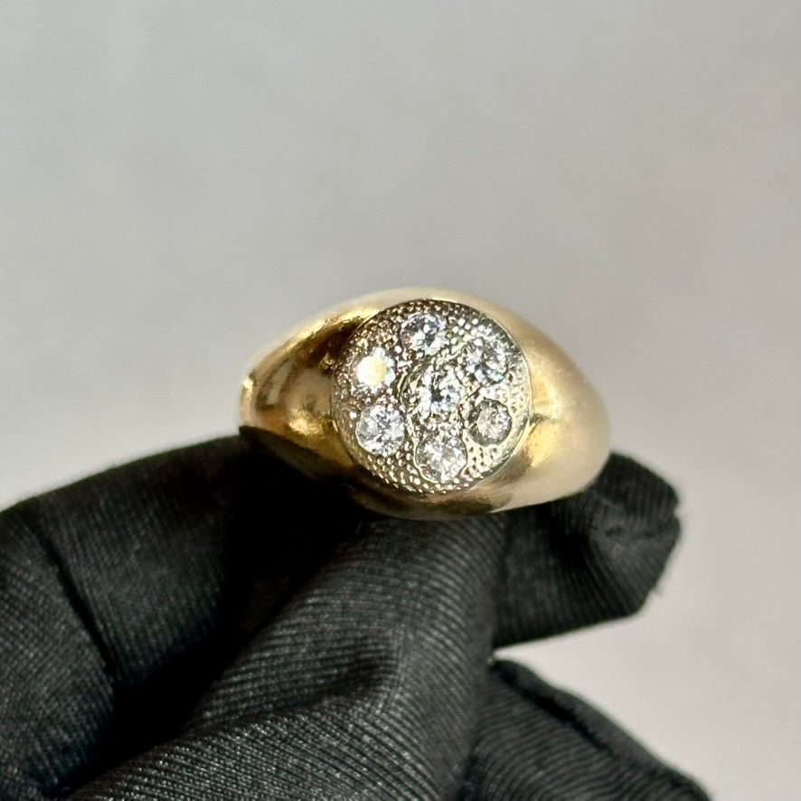 Vintage 14K Yellow Gold Diamond Ring – Approx. 2.00ctw – Bold Cluster Design