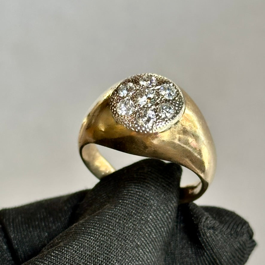 Vintage 14K Yellow Gold Diamond Ring – Approx. 2.00ctw – Bold Cluster Design