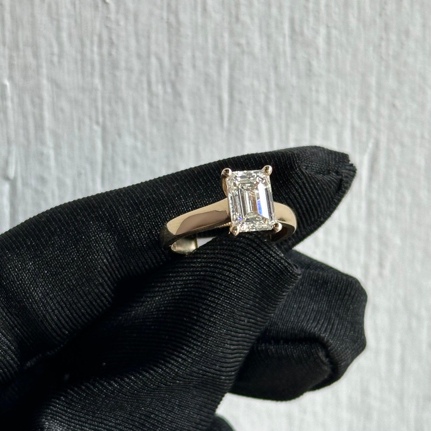 4 Prong Emerald Cut Diamond Solitaire Engagement Ring