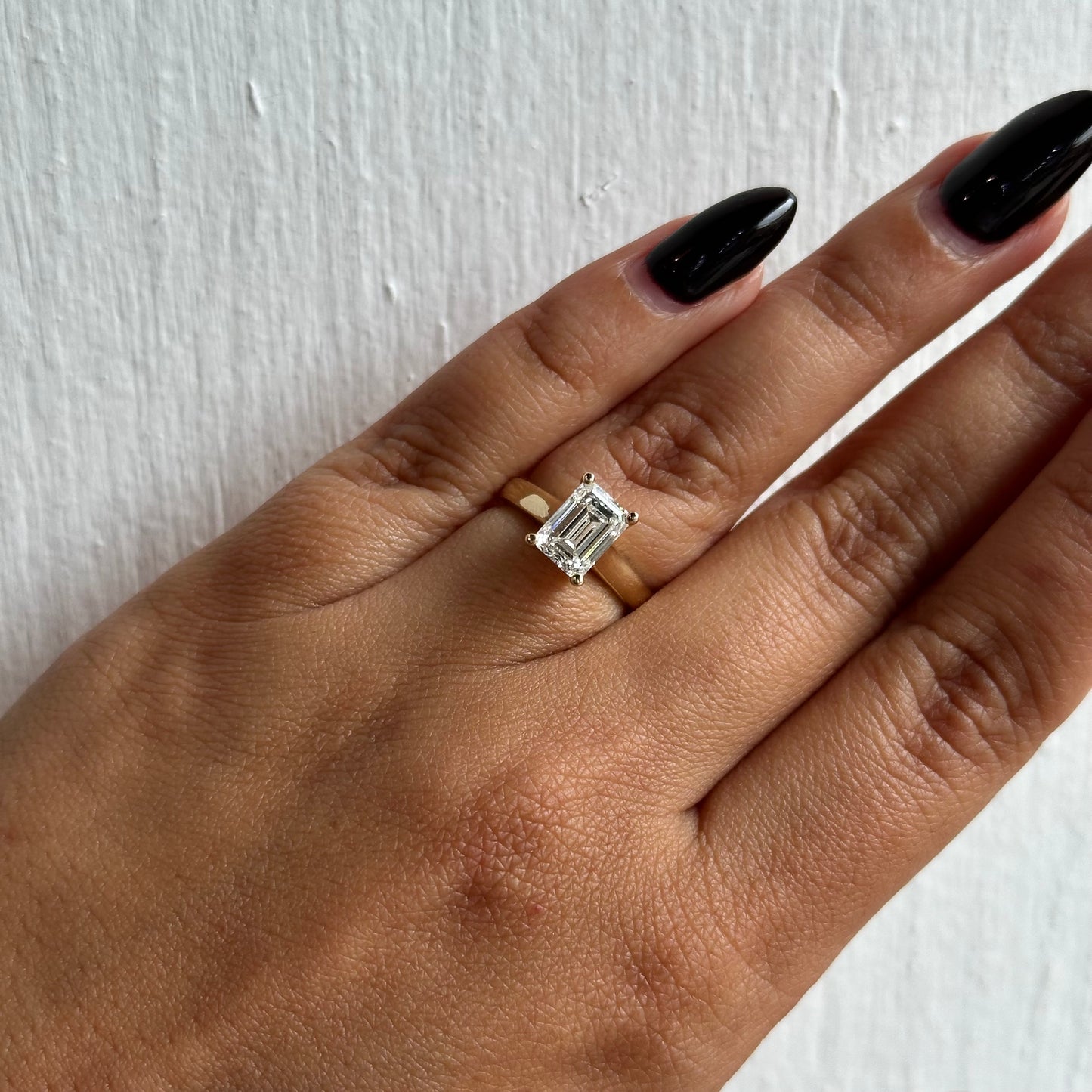 4 Prong Emerald Cut Diamond Solitaire Engagement Ring