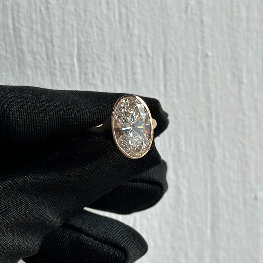 Rose Gold Oval Diamond Engagement Ring 5.12CT