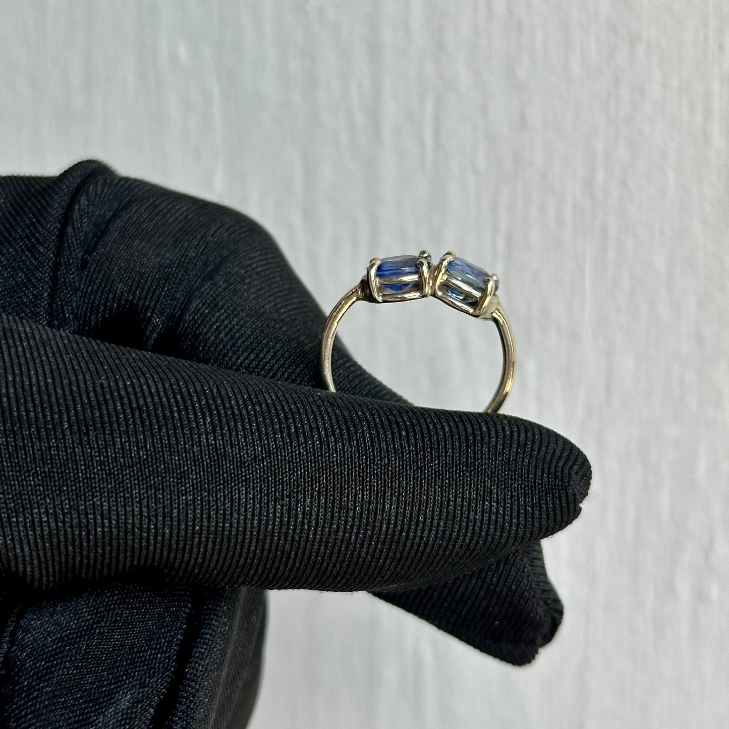 Handcrafted 14kt White Gold Blue Sapphire Ring