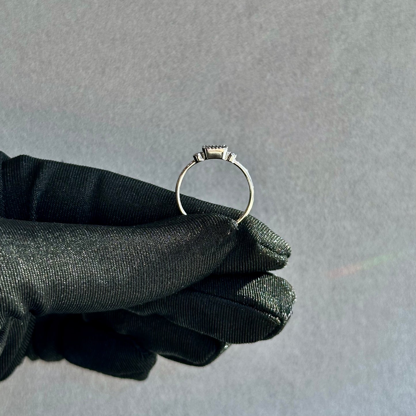 14K White Gold Sapphire and Diamond Ring – Baguette Cut with Milgrain Bezel Setting (Size 6.5)