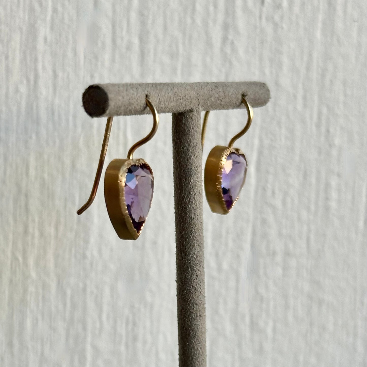 Handmade Heart-Shaped Purple Amethyst Earrings – February Birthstone & Perfect for Valentine’s Day