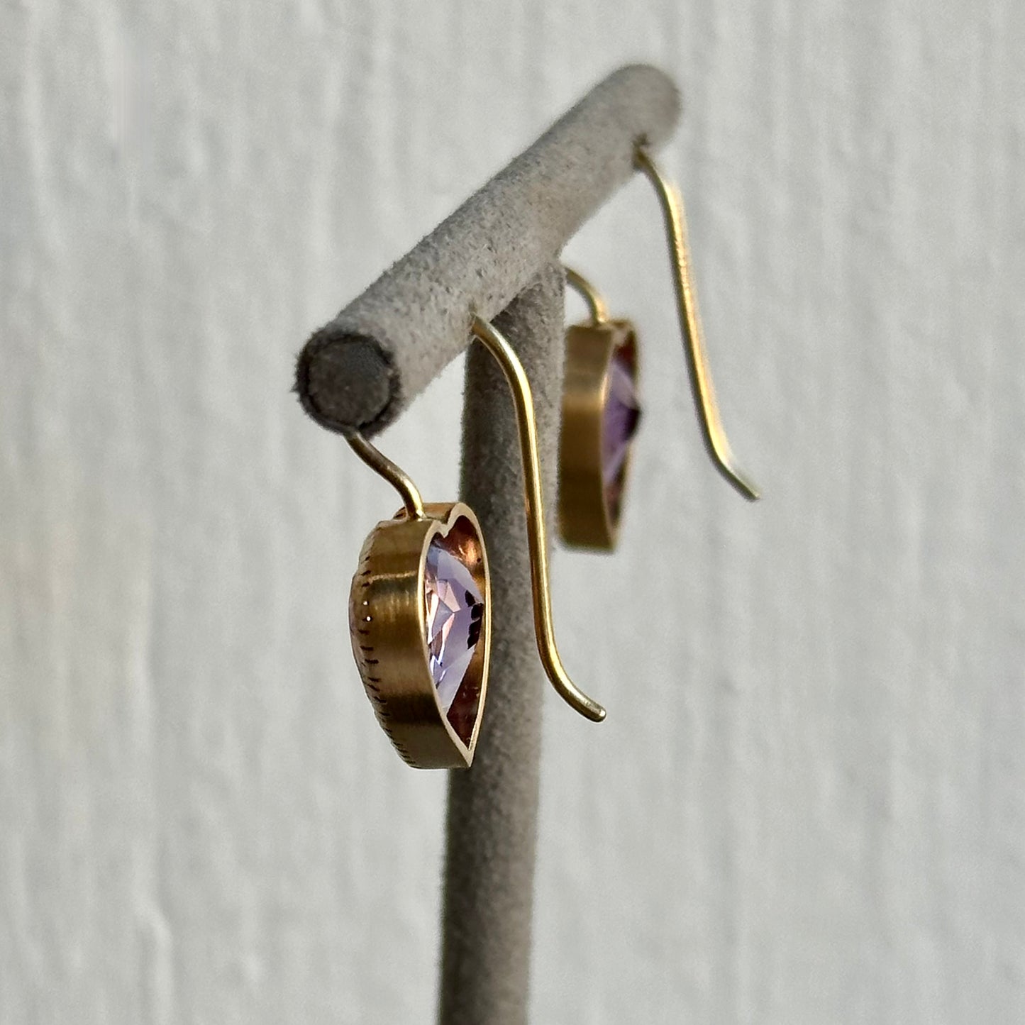 Handmade Heart-Shaped Purple Amethyst Earrings – February Birthstone & Perfect for Valentine’s Day