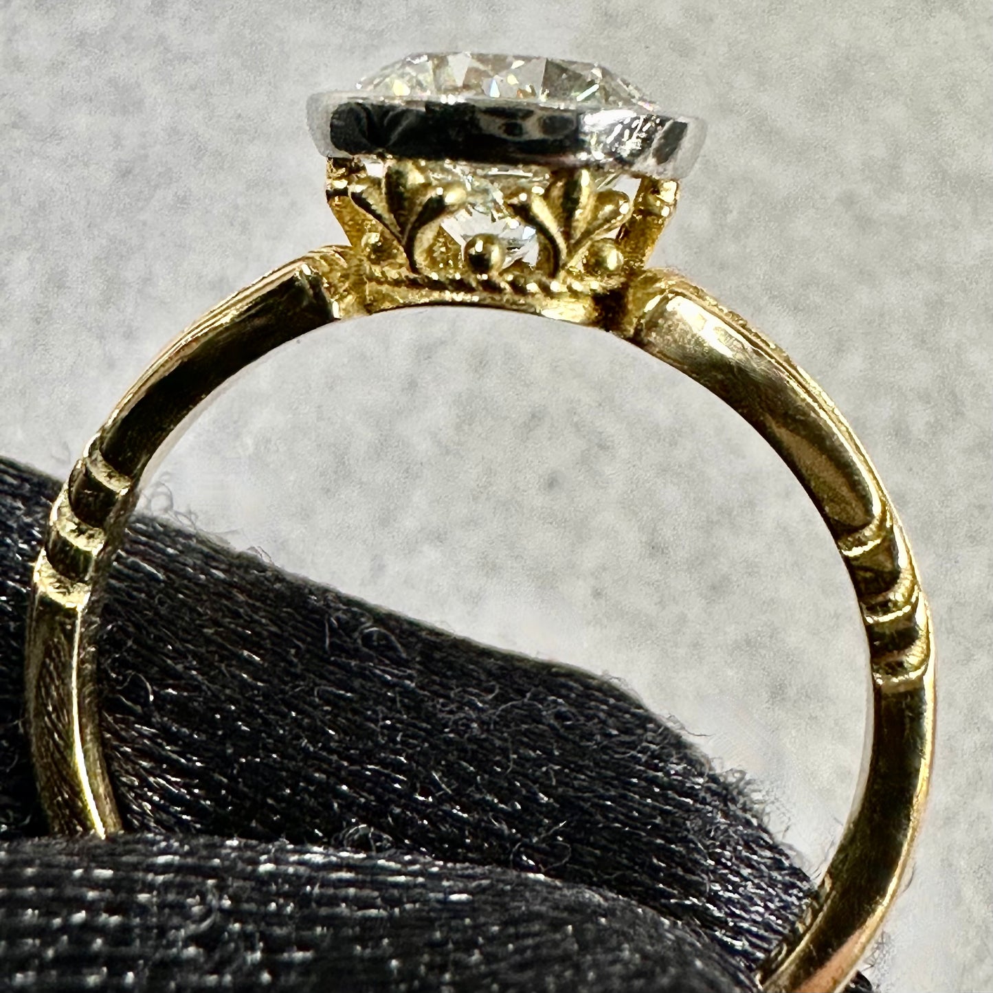 1.31ct Round Brilliant Cut Diamond Two Tone Engagement Ring