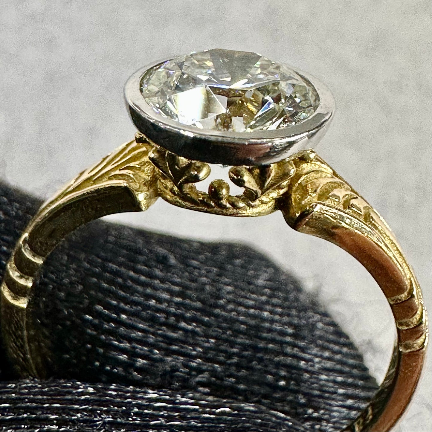 1.31ct Round Brilliant Cut Diamond Two Tone Engagement Ring