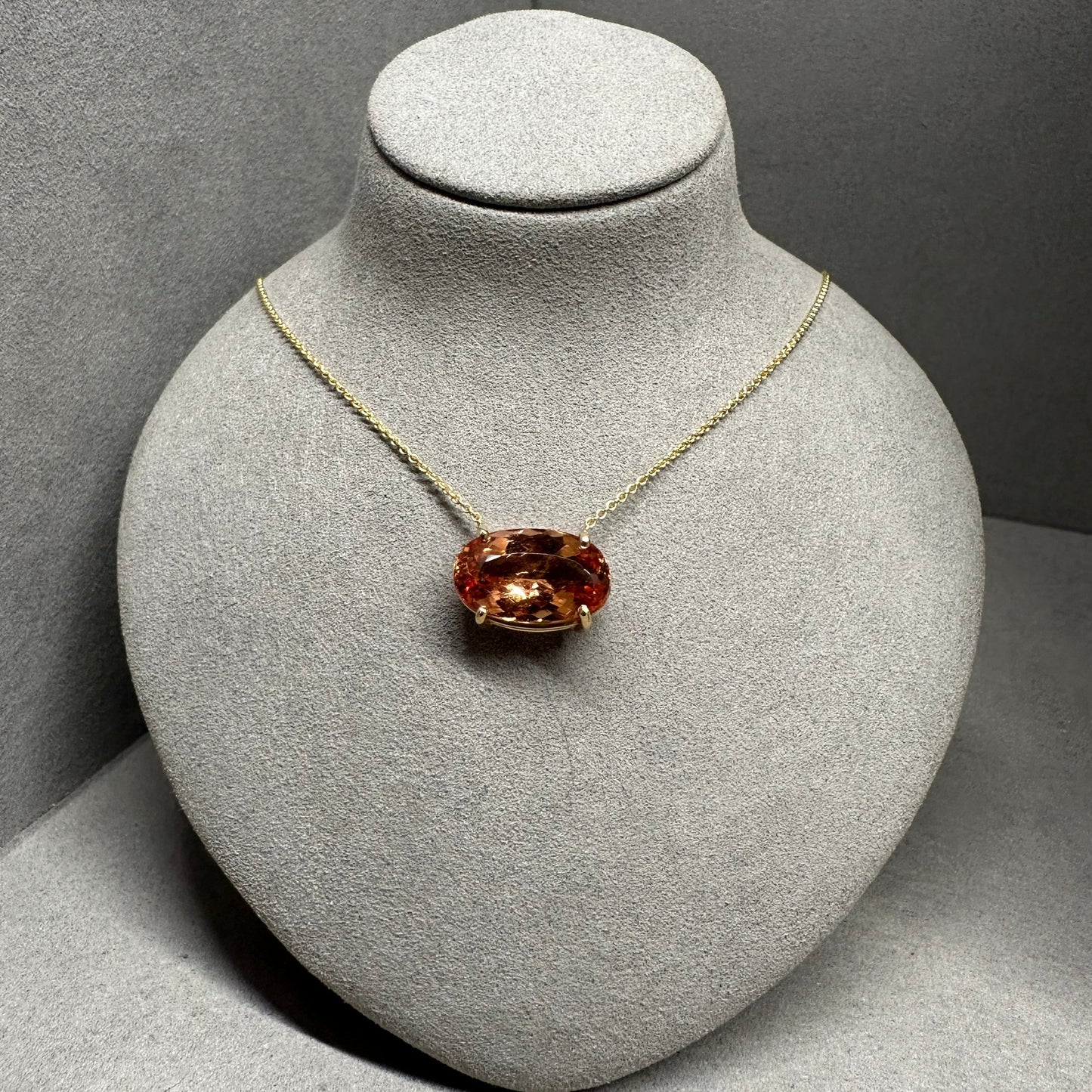 10ct Imperial Topaz Solitaire Necklace