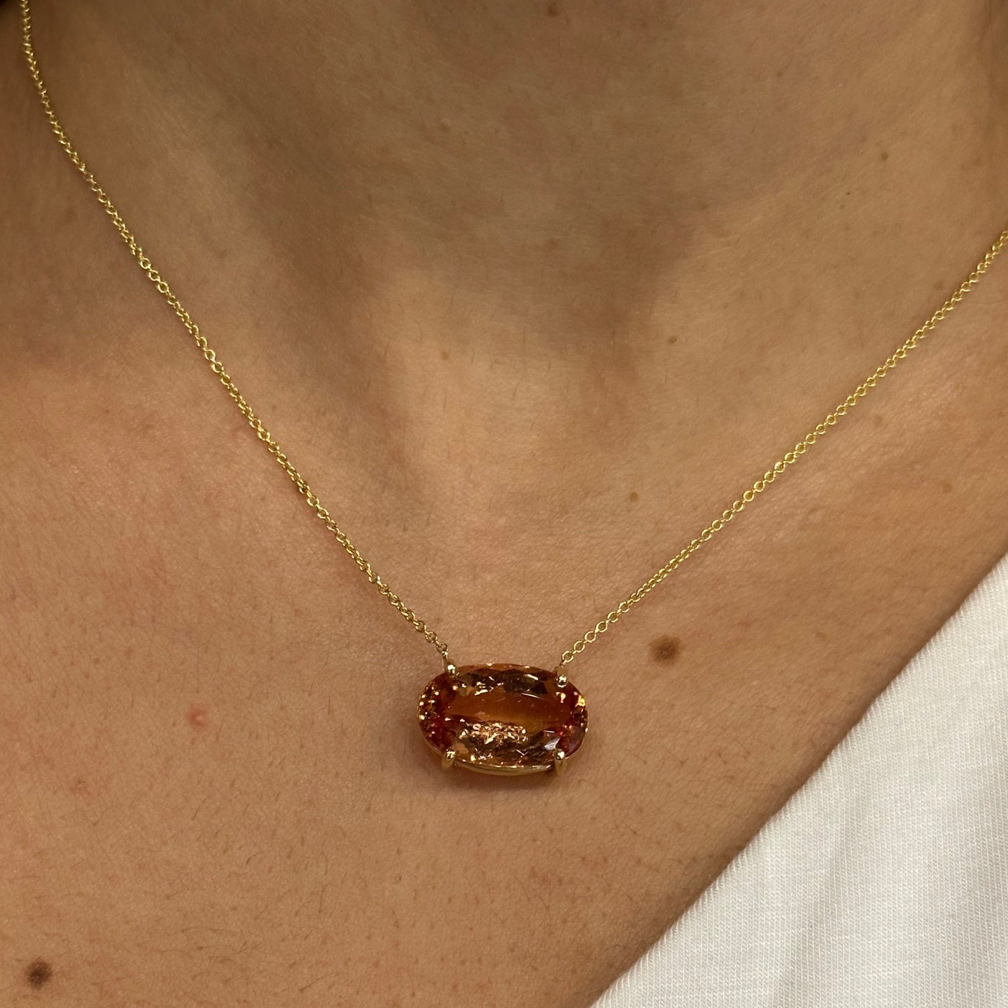 10ct Imperial Topaz Solitaire Necklace