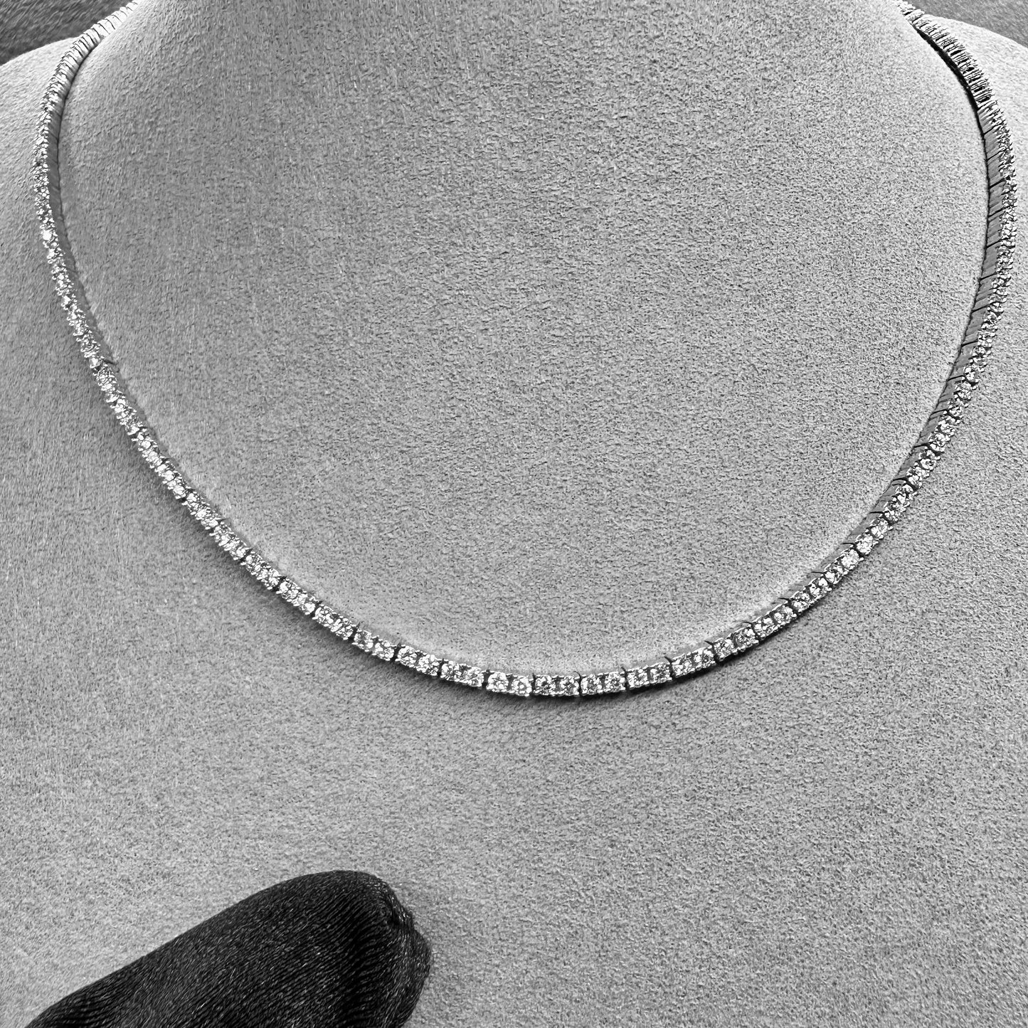 14kt White Gold 4ctw Diamond Tennis Necklace