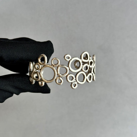 Handmade Silver Bubble Style Cuff - Unique Artisan Jewelry