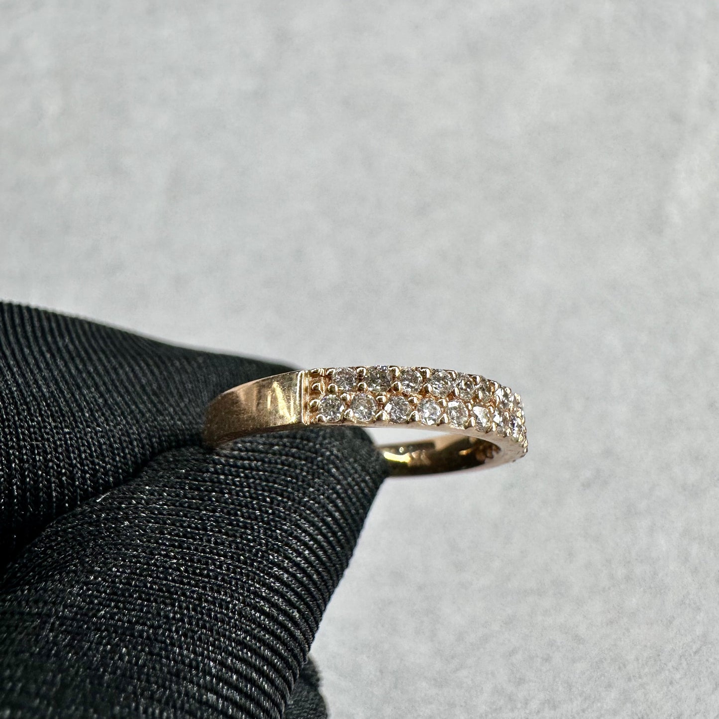 14kt Rose Gold Double Row Diamond Band