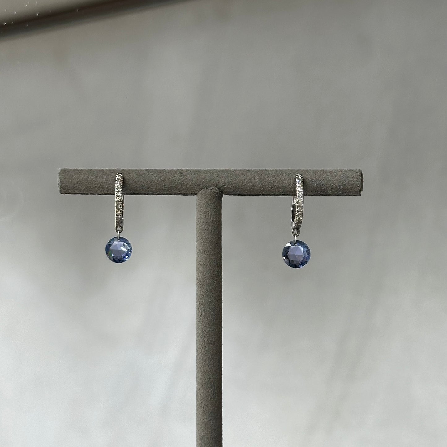 Tanzanite and Diamond Pave Set Drop Earrings