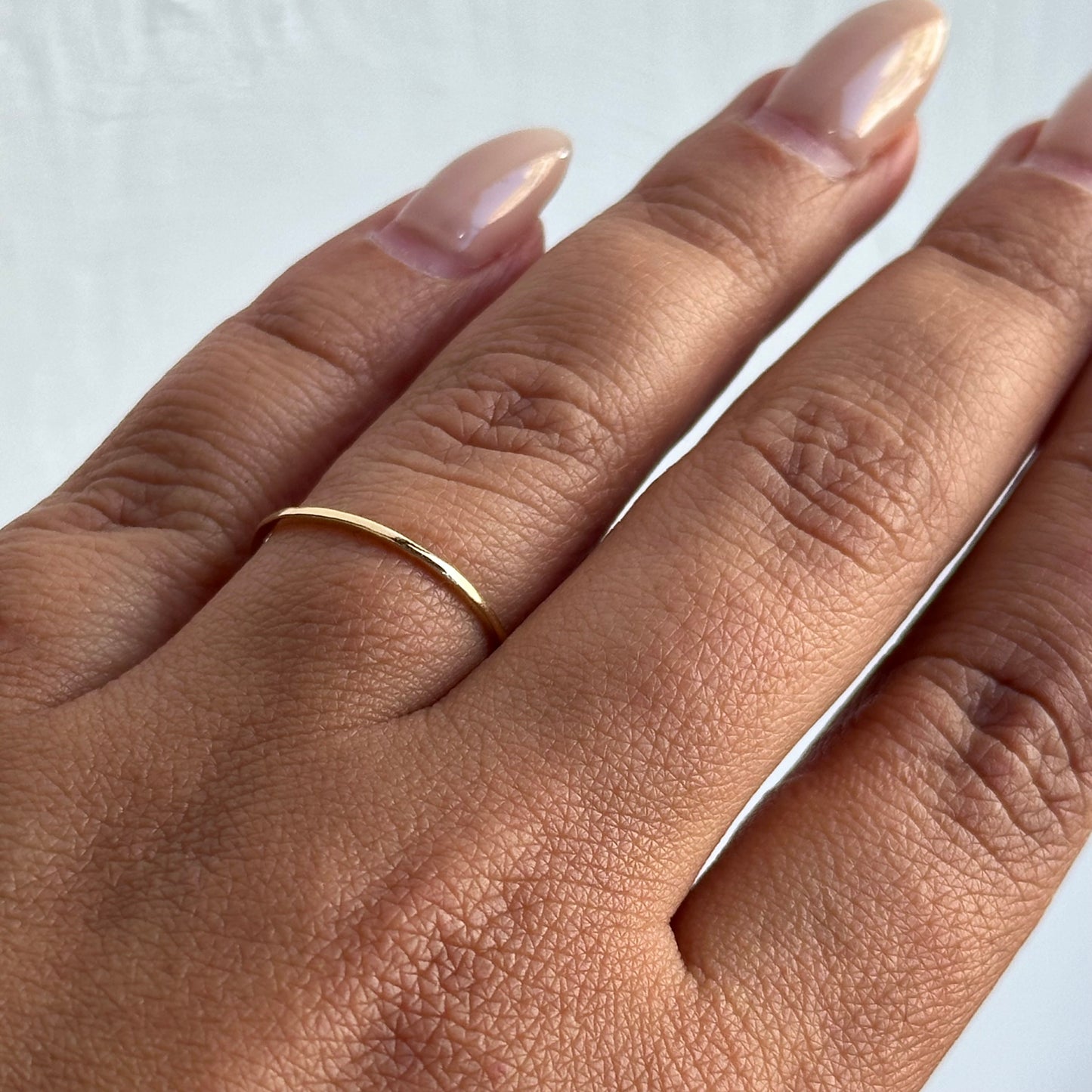 Yellow Gold Stack Hammered Ring