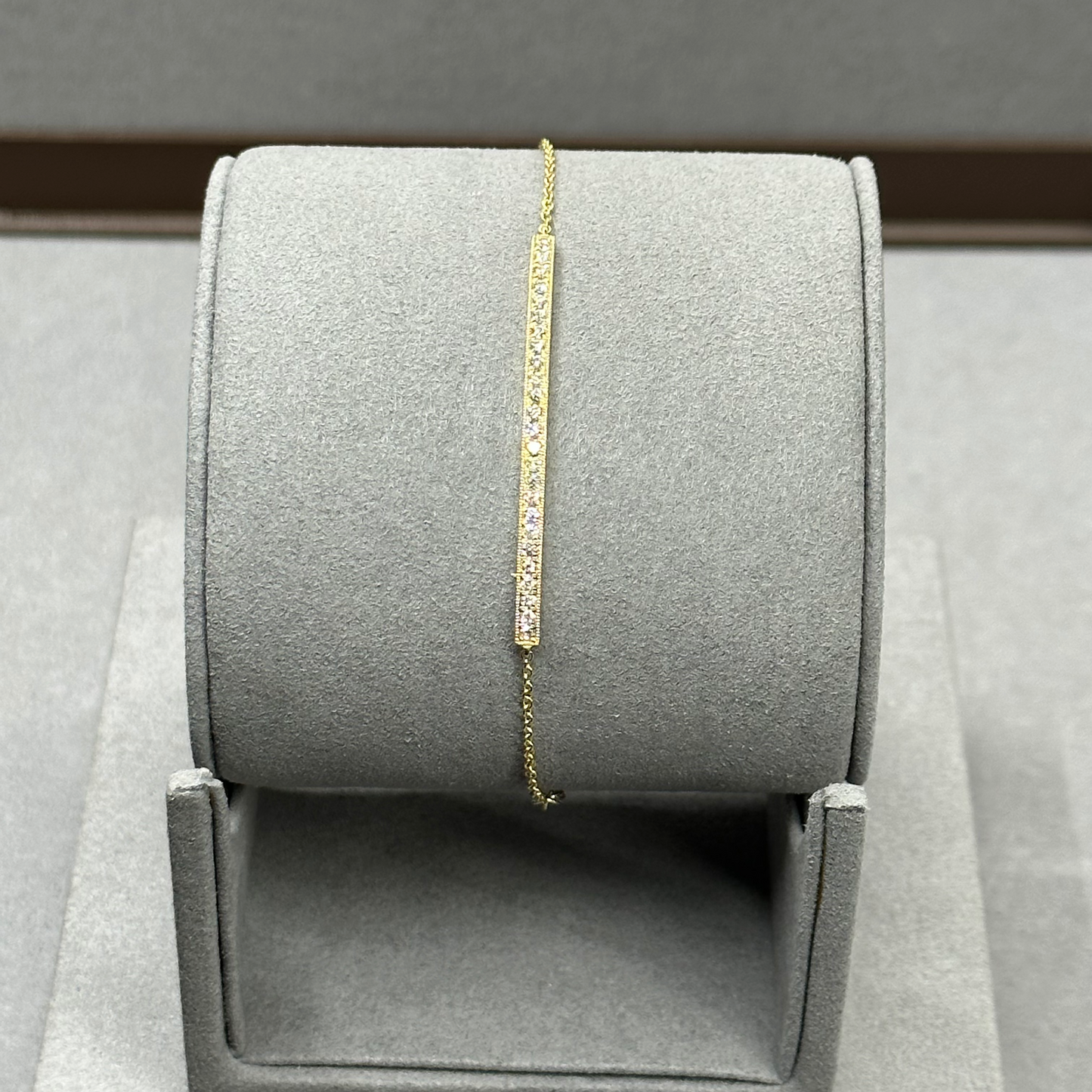 Milgrain Diamond Bar Prong Set Bracelet